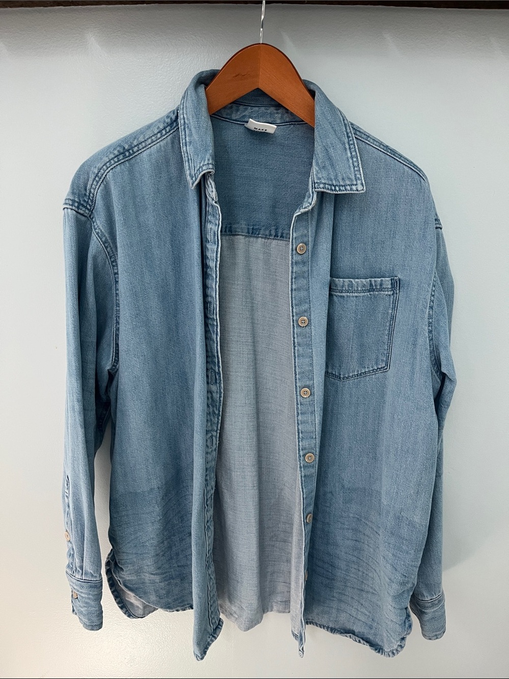 Light Blue Denim Button-Down Shirt - Classic Relaxed Fit